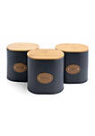Kitchen Food Storage and Organization 5 Piece Canister Set with Bamboo Lids
