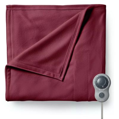 Sunbeam Full Size Electric Fleece Heated Blanket, Red -  053891159210