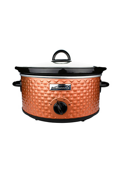 Brentwood 3.5 Quart Diamond Pattern Slow Cooker in