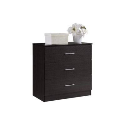 Contemporary Home Living 31.25"" Chocolate Brown Rectangular 3 Storage Drawers Bedroom Chest