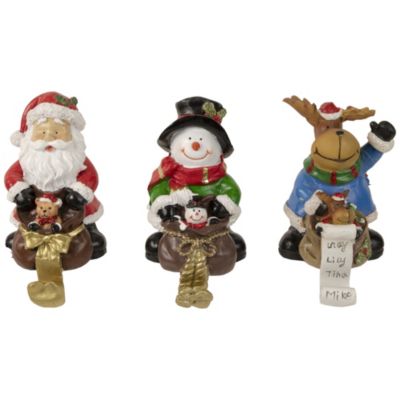 Northlight Set Of 3 Santa Snowman And Reindeer Christmas Stocking Holders 5.25