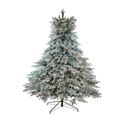 Northlight 7.5' Pre-Lit Full Flocked Jasper Balsam Fir Artificial Christmas Tree - Clear Lights