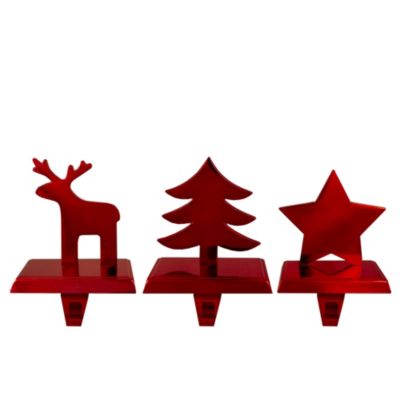 Northlight Reindeer Christmas Tree And Star Metallic Red Christmas Stocking Holders