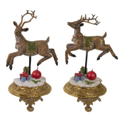 Northlight Set Of 2 Glittered Reindeer Christmas Stocking Holders 9.5