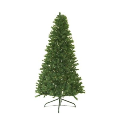 Darice 7' Pre-Lit Full Canadian Pine Artificial Christmas Tree - Clear Lights, Green, Standard -  762152235838