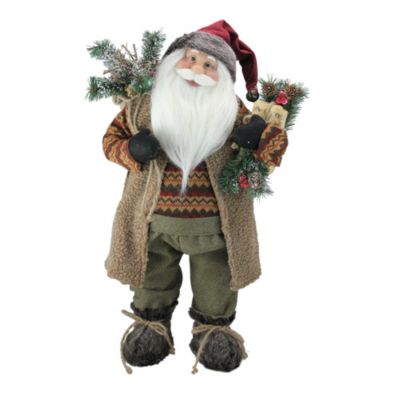 Northlight 24"" Country Rustic Santa Claus Christmas Figure, Brown, Standard -  009312771042