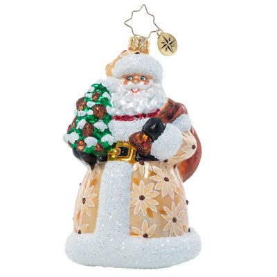 Christopher Radko Christmas In The Forest Santa Claus Glass Christmas Ornament 1021078, White -  195583785243