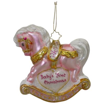 5"" Christopher Radko Baby's First Christmas Filly Glass Ornament #1020688