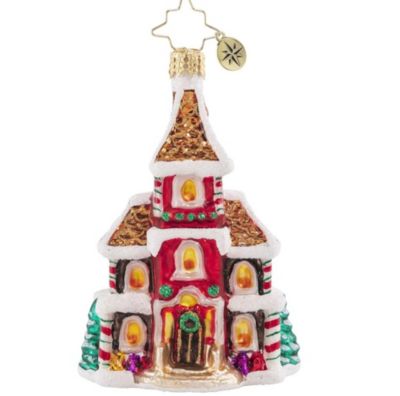 Christopher Radko Grandeur In Ginger Gem House Glass Christmas Ornament 1020562