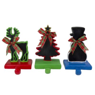 Northlight Set Of 3 Reindeer Tree And Snowman With Chalkboard Christmas Stocking Holders 7