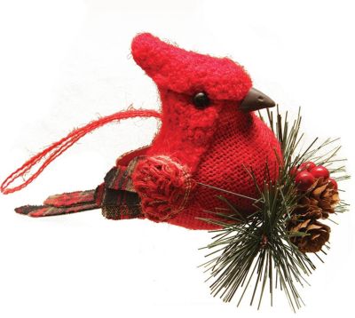 Northlight 6.25"" Red Cardinal With Pine Cones Christmas Ornament