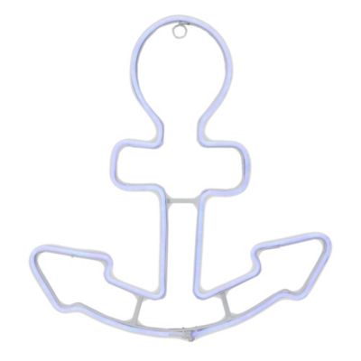 Northlight 17"" Neon Blue Led Lighted Anchor Window Silhouette Decor