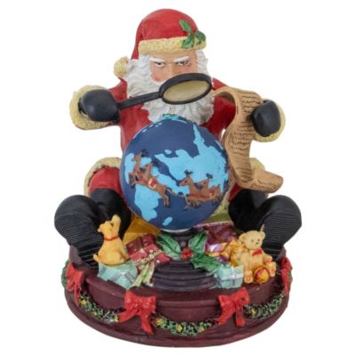 Northlight 5.75"" Musical Santa Claus Checking His List Christmas Figure, Red, Standard -  195583593060