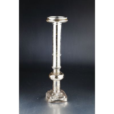 Cc Home Furnishings 19.5"" Antique Style Metallic Silver Baluster Design Mercury Glass Pillar Candle Holder