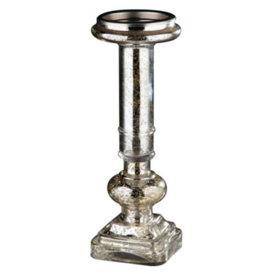 Cc Home Furnishings 14"" Metallic Silver Baluster Antique Style Mercury Glass Candle Holder -  193228139291