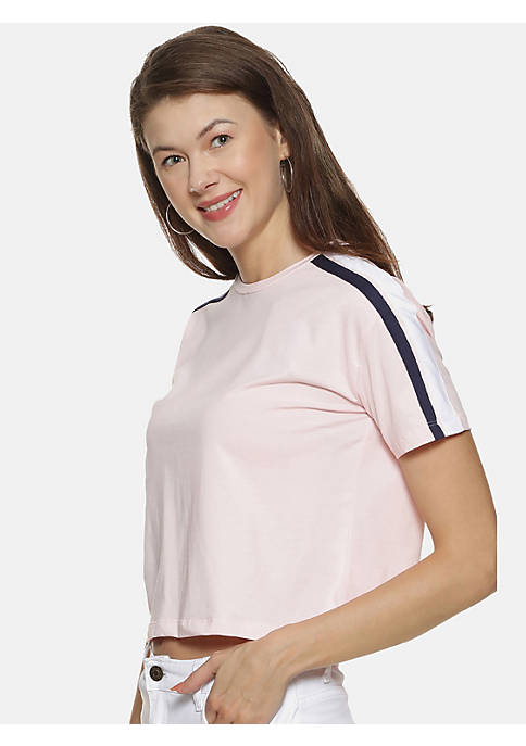 Campus Sutra Women Solid Stylish Casual Crop Top