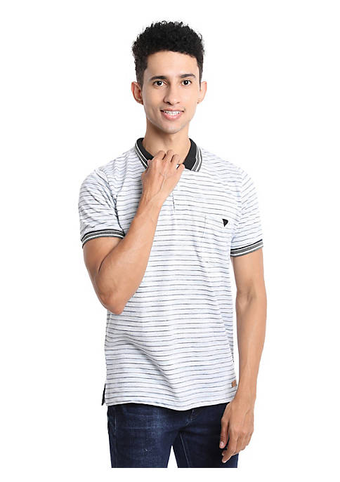 Campus Sutra Men Striped Stylish Casual T-Shirt