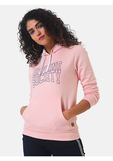 Campus Sutra Women Printed Stylish Casual Hooded Sweatshirt