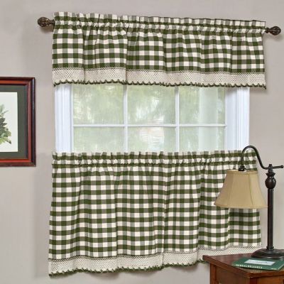 Kate Aurora Country Farmhouse Complete 3 Pc. Plaid Checkered Café ...