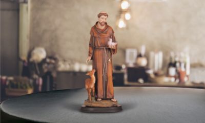 Fc Design 5""h Saint Francis With Deer And Dove Statue St. Francis Of Assisi Holy Figurine Religious Decoration