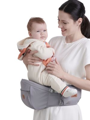 Sunveno Baby Carrier With Hip Seat, Ergonomic Baby Hipseat, Grey -  850012568179
