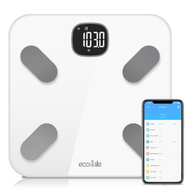 Eco4Life Smart Wi-Fi Digital Body Fat Scale, White -  884945005500