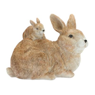 Slickblue Rabbit With Bunny 9.75""l X 7""h Resin