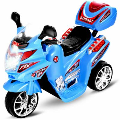 Slickblue 20-Day Presell 3 Wheel Kids Ride On Motorcycle 6V Battery Powered Electric Toy Power Bicyle New, Blue -  739113188908