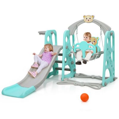 Slickblue 3 In 1 Toddler Climber And Swing Set Slide Playset