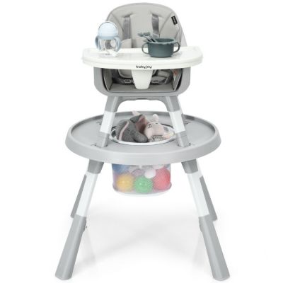 Slickblue 6 In 1 Baby High Chair Infant Activity Center With Height Adjustment, Grey, 0 -  746644065646