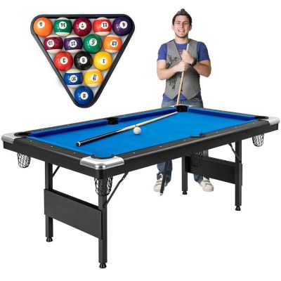 Slickblue 6 Feet Foldable Billiard Pool Table With Complete Set Of Balls-Blue, Blue -  788281505437
