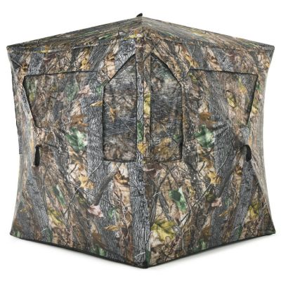 Slickblue 3 Person Portable Pop-Up Ground Hunting Blind With Tie-Downs