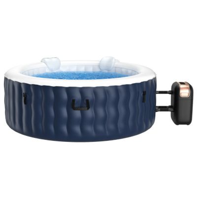 Slickblue 4 Person Inflatable Hot Tub Spa With 108 Massage Bubble Jets, Blue -  788281577113