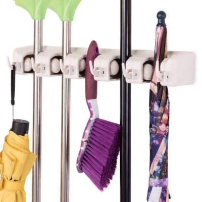  OXO Good Grips Wall-Mounted Mop and Broom Organizer & Good  Grips Microfiber Hand Duster : Health & Household
