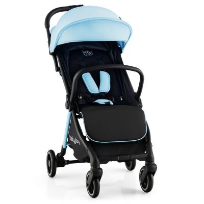 Slickblue One-Hand Folding Portable Lightweight Baby Stroller With Aluminum Frame-Blue, Blue -  788281555449