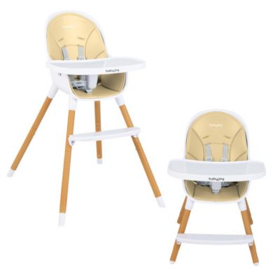 Slickblue 4-In-1 Convertible Baby High Chair Infant Feeding Chair With Adjustable Tray, Beige -  788281554251