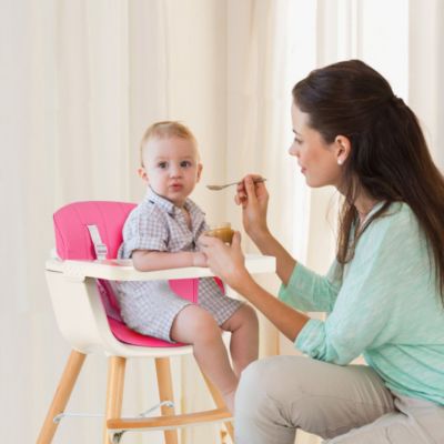 Slickblue Wooden Baby 3 In 1 Convertible High Chair With Cushion