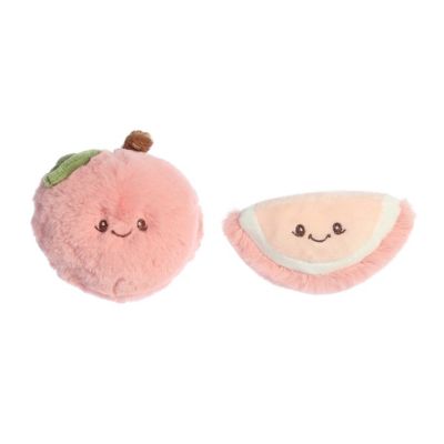 Ebba Mini Peach Rattle & Crinkle Set Precious Produceâ¢ Adorable Baby Stuffed Animal Pink 3.5