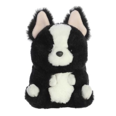 Aurora Mini Ava French Bulldog™ Rolly Pet™ Round Stuffed Animal Black 5" | belk