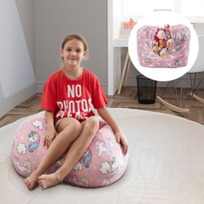 Loungie Pink Polka Dots Bean Bag Covers Microfiber 88 in. x 26 in.