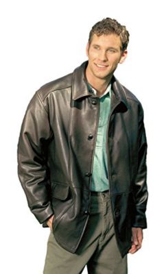 REED Premium Four Button Car Coat Leather Jacket Made in USA | belk