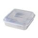 Nordic Ware Natural Aluminum Commercial Square Cake Pan with Lid, Exterior  9.88 x 9.88 Inches