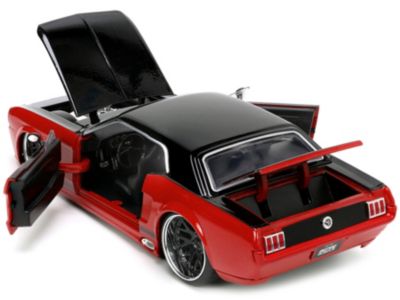 Carfaxo 1965 Ford Mustang Custom Red And Black ""bigtime Muscle"" Series 1/24 Diecast Model Car By Jada -  3471584142306