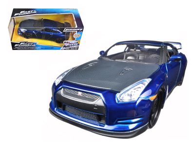 Carfaxo Brian's 2009 Nissan Gtr R35 Blue ""fast & Furious 7"" Movie 1/24 Diecast Model Car By Jada