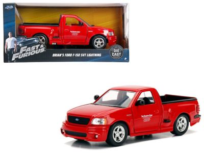 Carfaxo Brian's Ford F-150 Svt Lightning Pickup Truck Red ""fast & Furious"" Movie 1/24 Diecast Model Car By Jada
