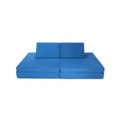 Hivago 4-Piece Convertible Kids Couch Set With 2 Folding Mats, Blue -  3531174122726