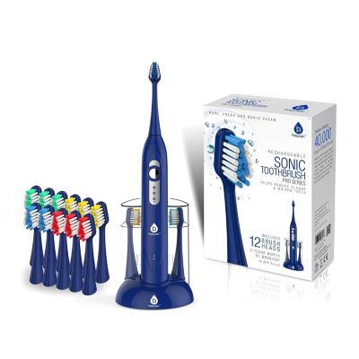 Pursonic S430 High Power Rechargeable Electric Sonic Toothbrush With 12 Brush Heads & Storage Charger