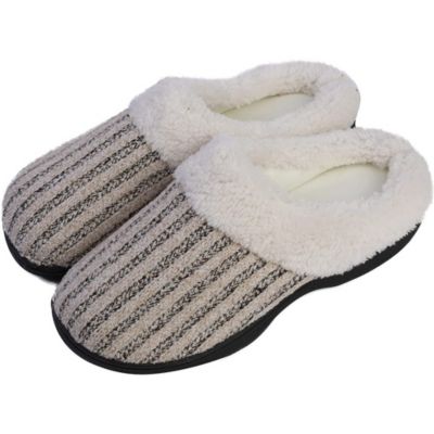 Roxoni Women s House Slippers Knit Fleece Lined Cozy Clog House