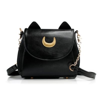 Oct17 Moon Luna Design Purse Kitty Cat Satchel Shoulder Bag Designer Women Handbag Tote Pu Leather