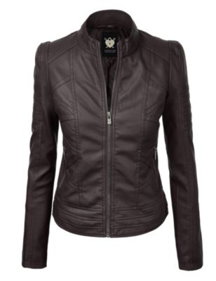 Haute Edition Women's Made By Johnny Slim Fit Puff Sleeve Faux Leather Moto Jacket, Xxl -  125900103757